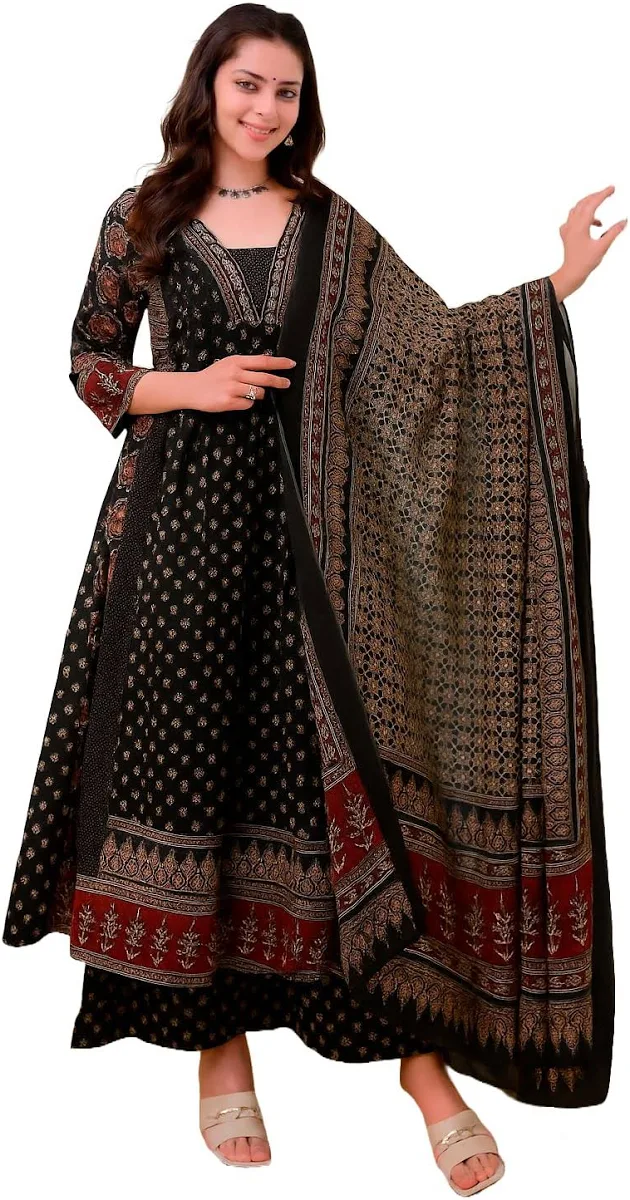 Lace Green Faux Georgette Floor Length Anarkali