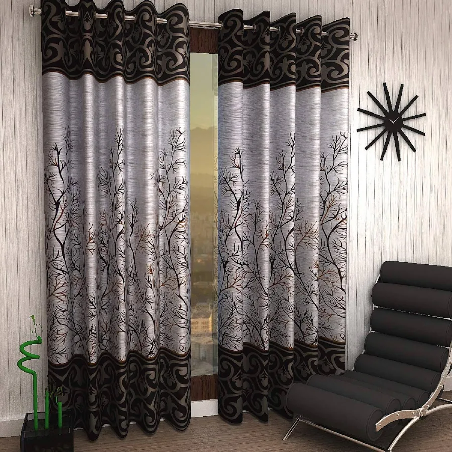 Home Sizzler 2 Piece Elegant Panel Eyelet Polyester Window Curtains